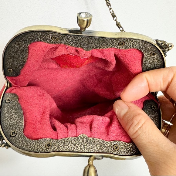 Vintage red leather chain small shoulder bag - Picture 5 of 8